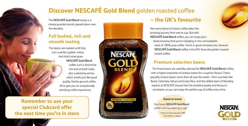 Nescafé Gold Blend — Layout